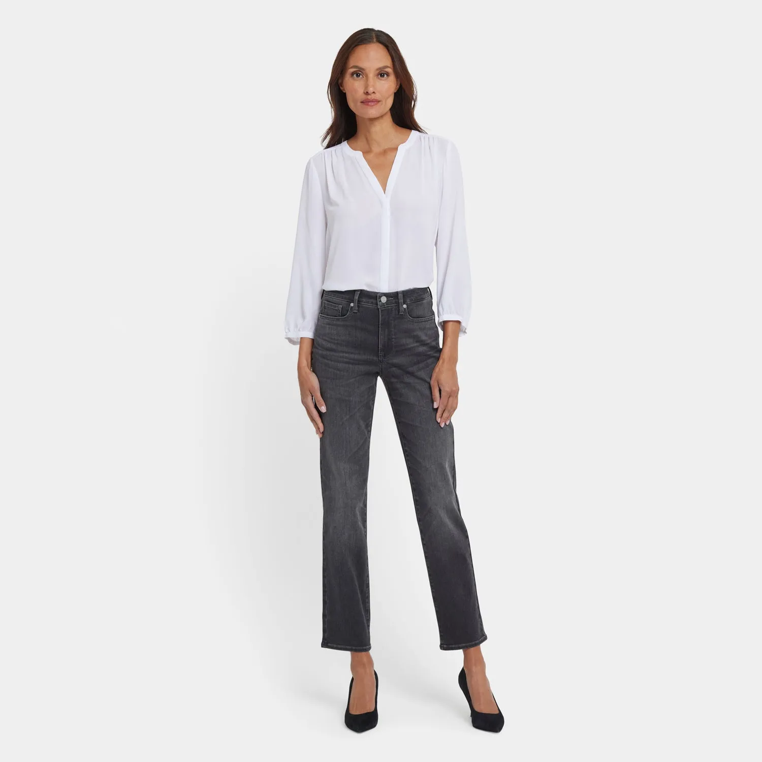 NYDJ Sheri Slim Jeans Gloomy Marais Grau