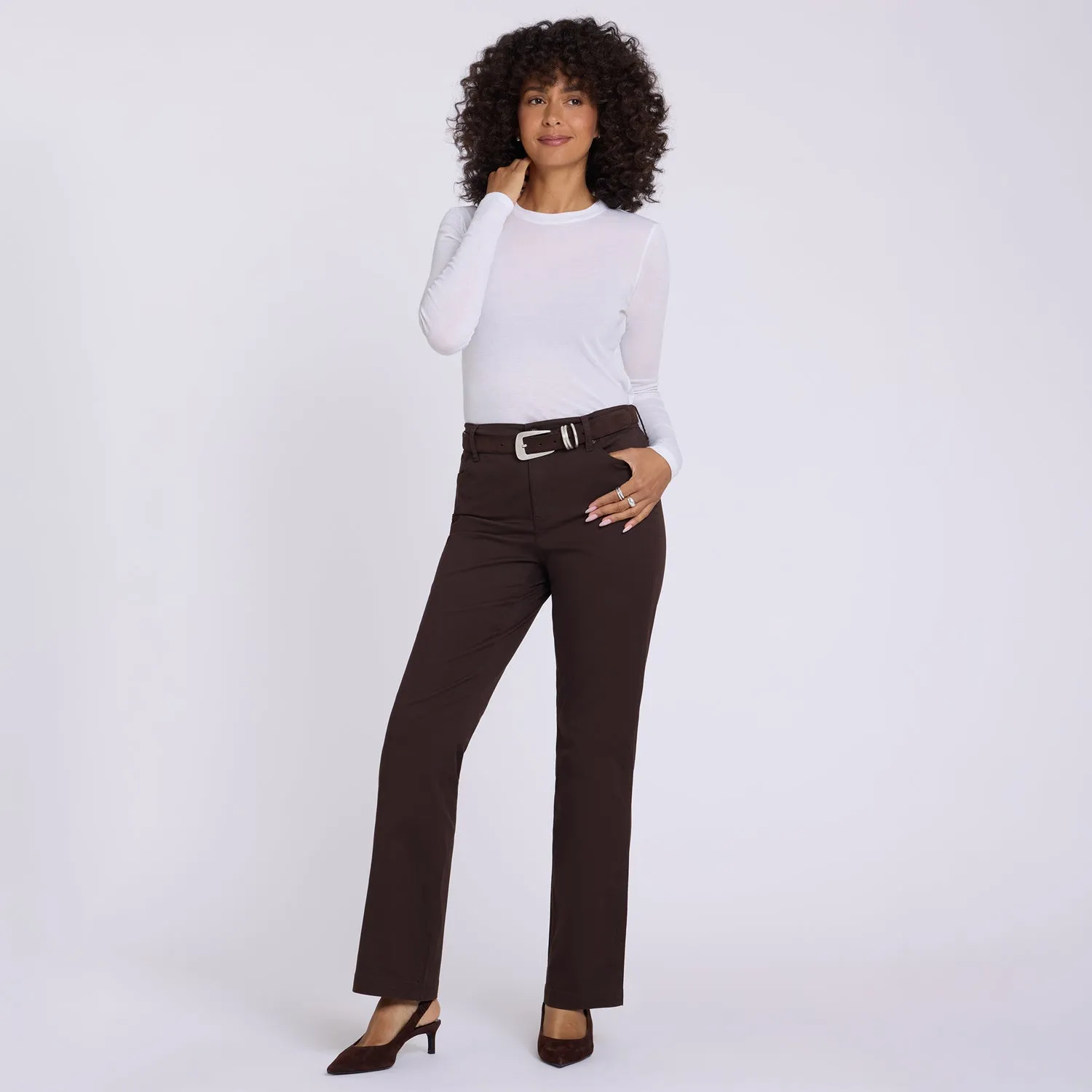 NYDJ Adjustable Marilyn Straight Hose Bitter Chocolate High Waist