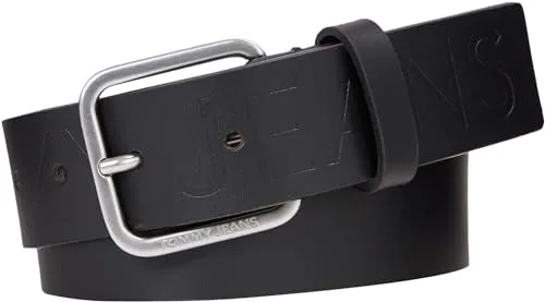 Tommy Jeans Gürtel Herren schwarz Lederoptik