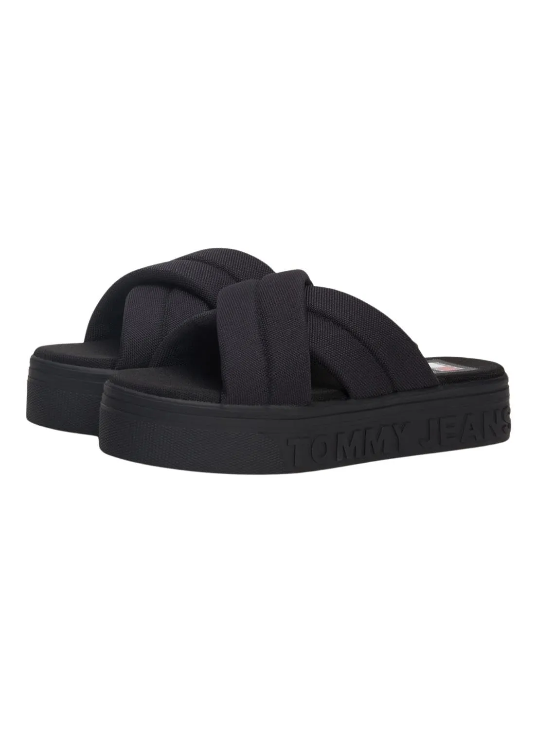 Tommy Jeans Lettering Flatform Sandale Schwarz 36 Plateau