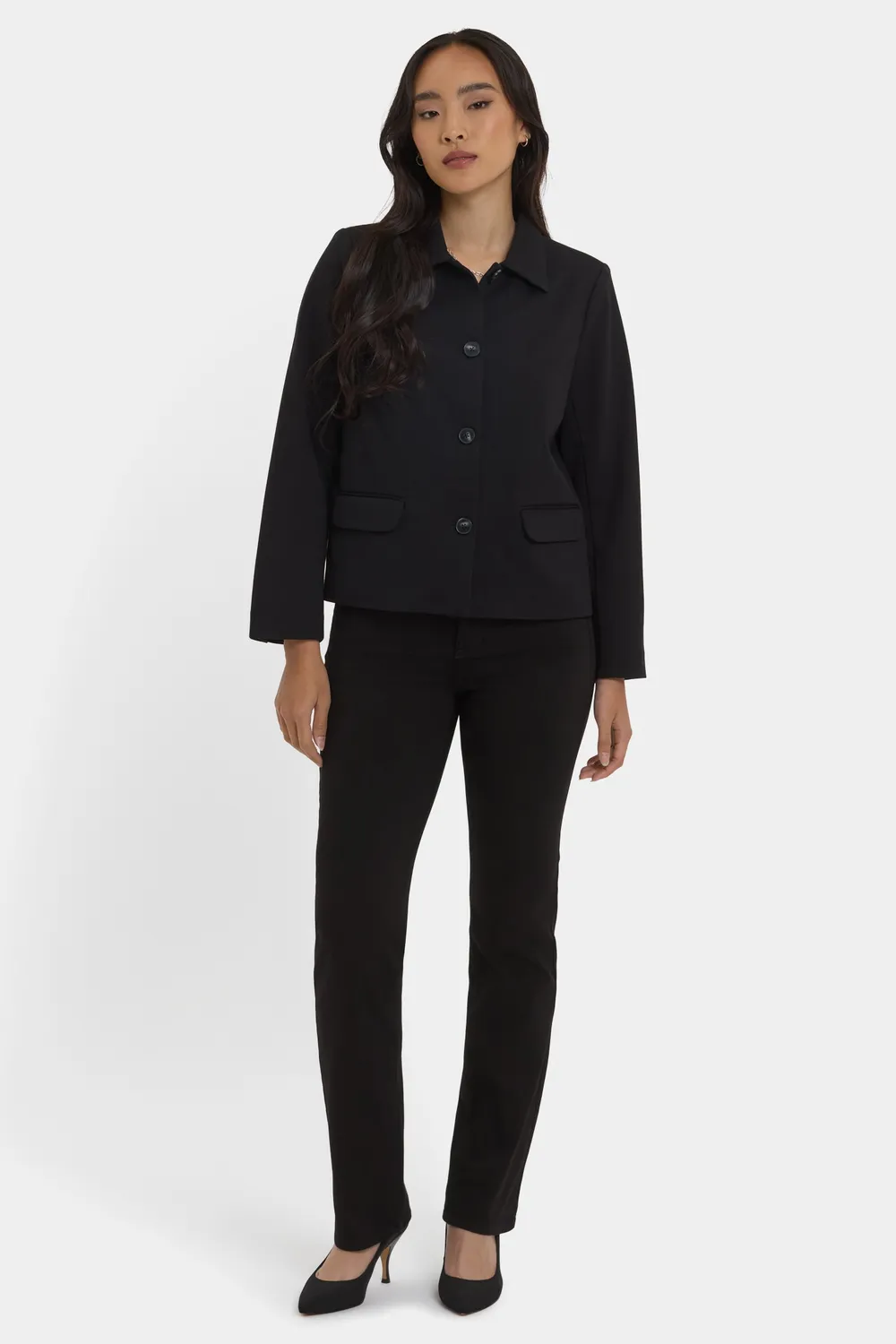 NYDJ Meredith Jacke Ponte Schwarz