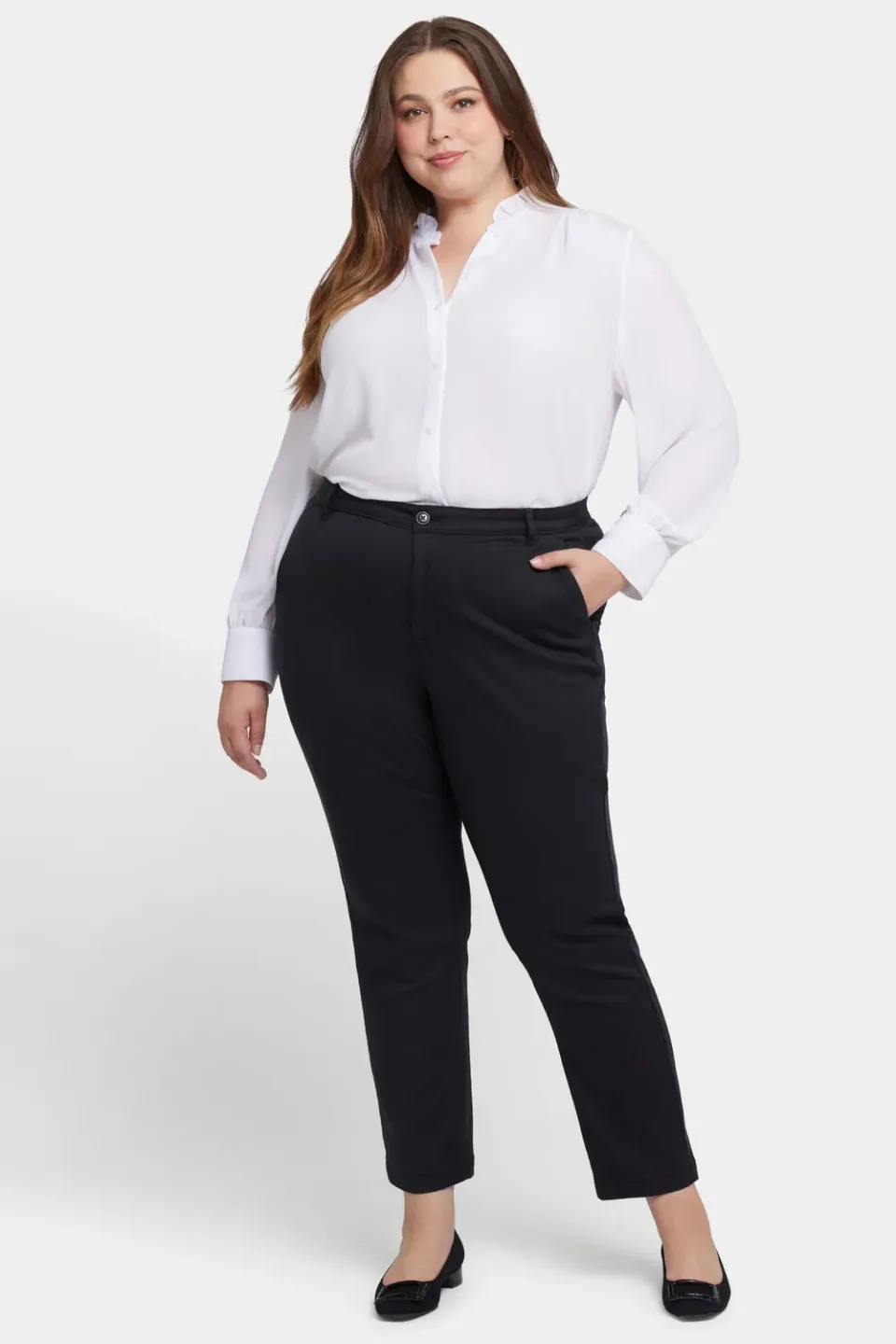 NYDJ Sadie Slim Hose Plus Schwarz Twill
