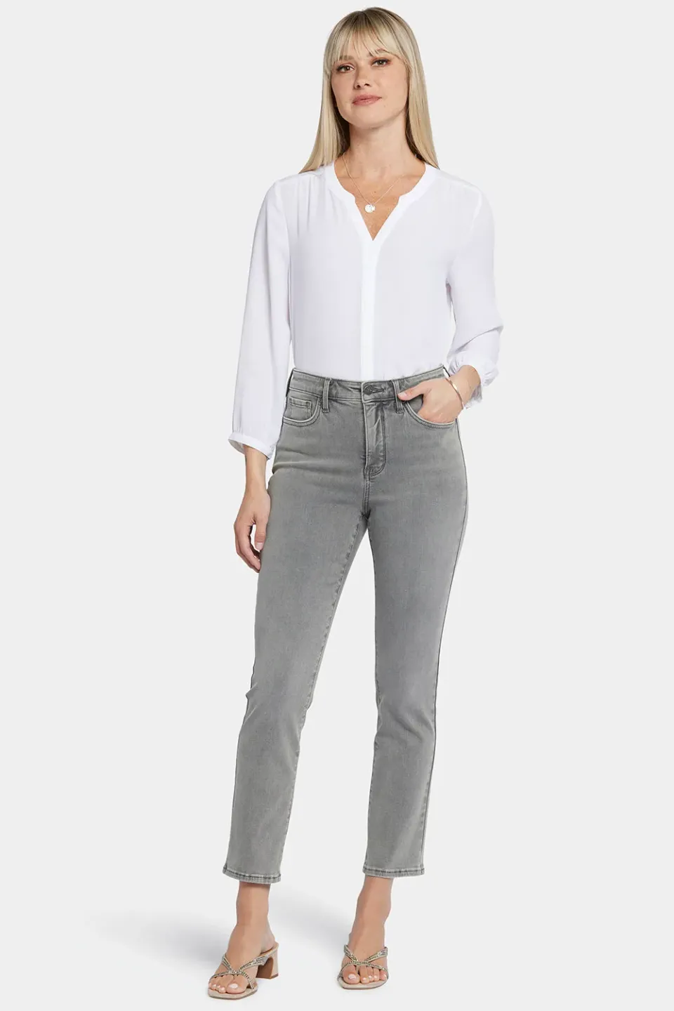 NYDJ Curve Shaper Sheri Slim Ankle Jeans Island Pines grau