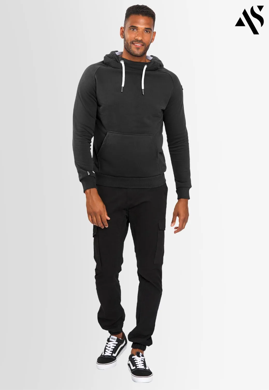 Alessandro Salvarini AS291 Hoodie schwarz Kapuzenpullover