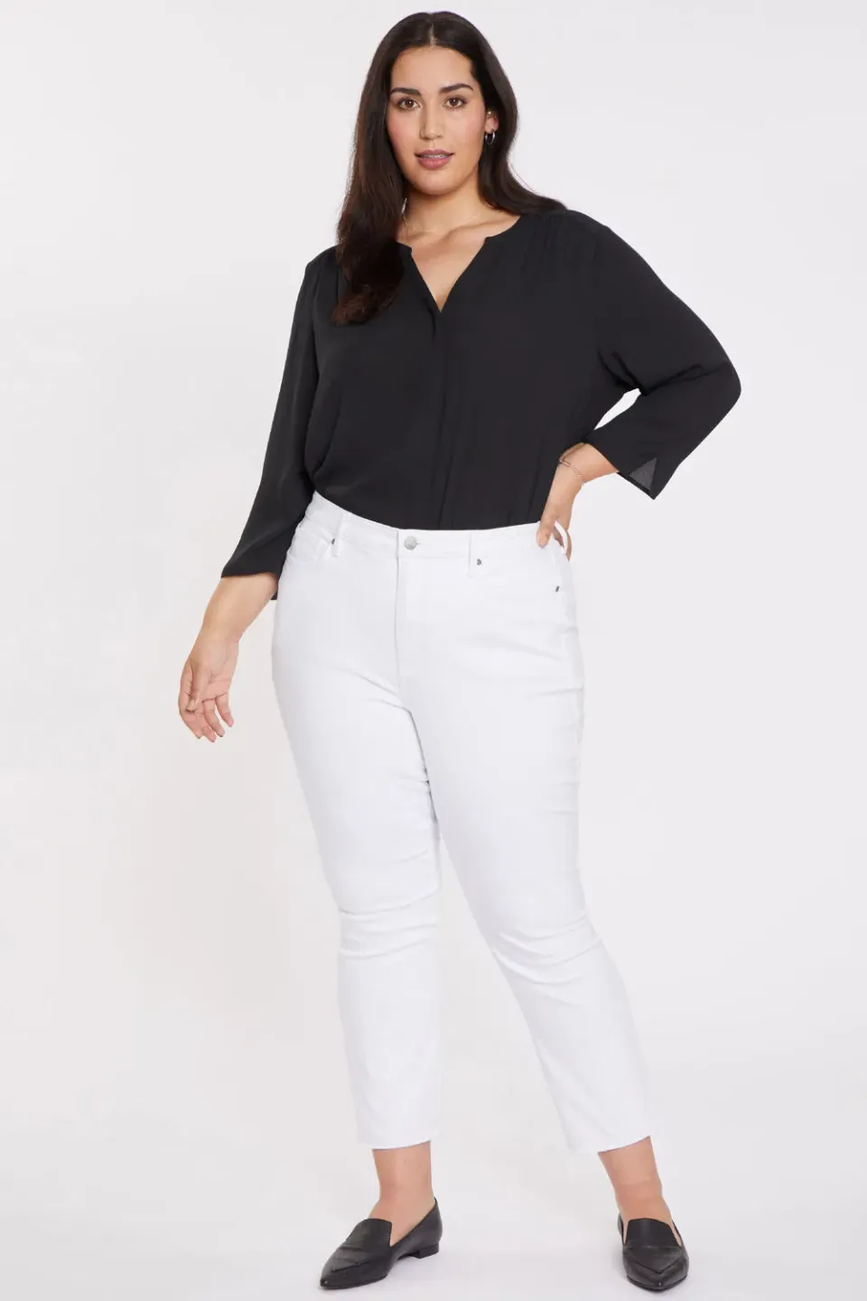 NYDJ Slim Bootcut Ankle Jeans Optic White Plus Kühl