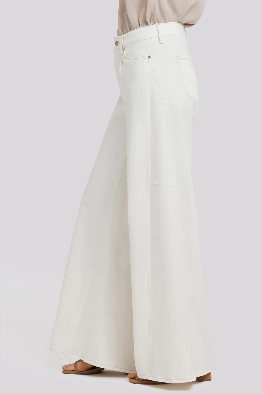 NYDJ Nova Super Wide Leg Jeans Vintage White Weiß