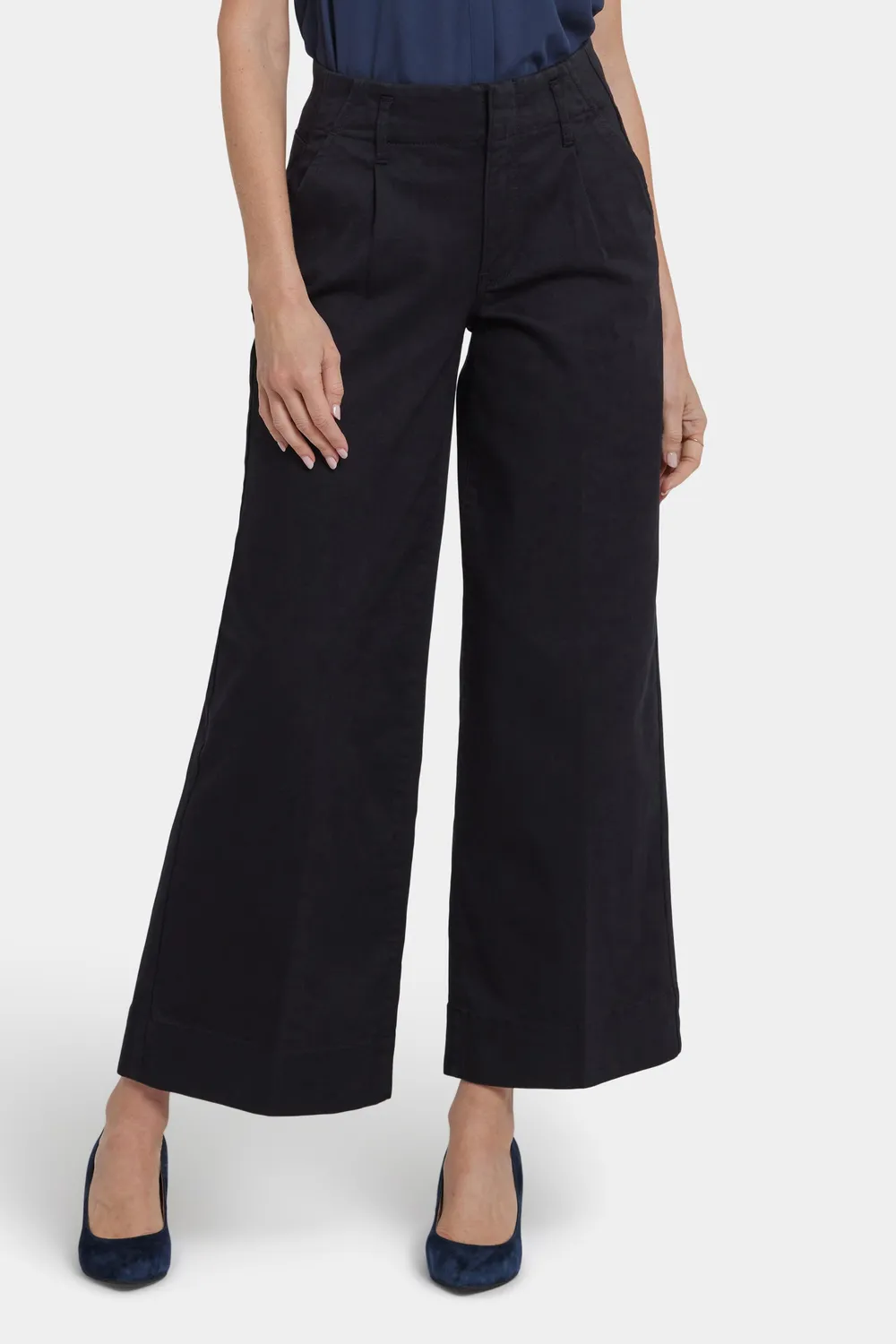 NYDJ Mona Wide Leg Trouser Jeans Schwarz 30er Länge