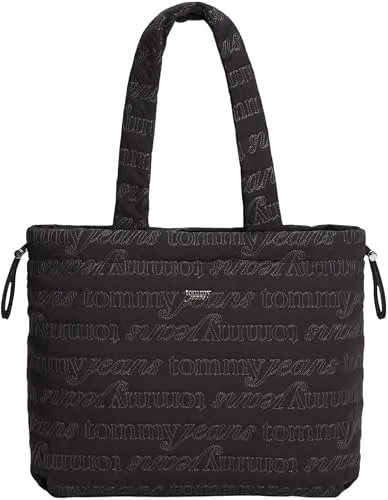 Tommy Jeans Icon Nylon Tote Gross Schwarz Nylon-Shopper