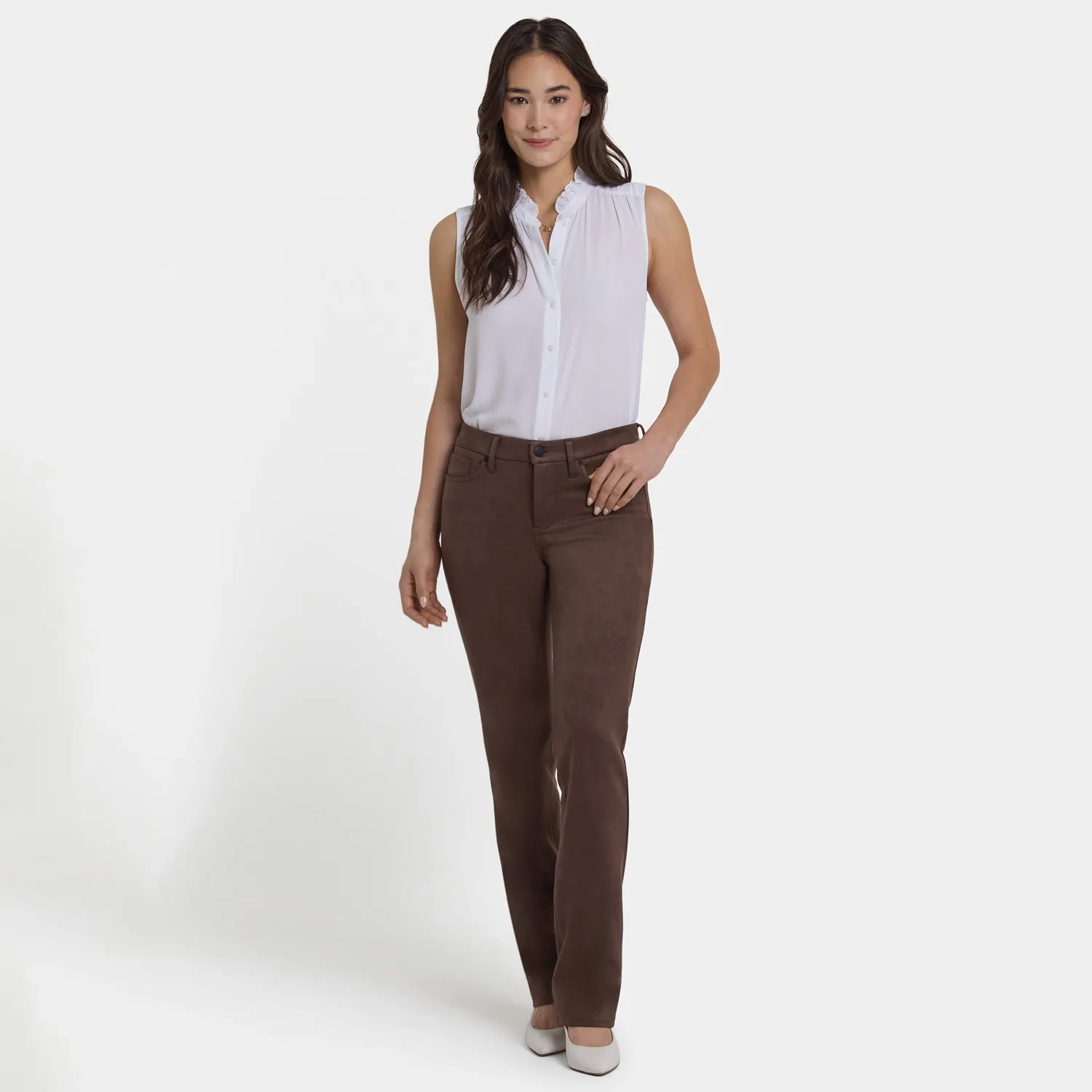 NYDJ Marilyn Straight Hose Petite Coffee Bean Stretch