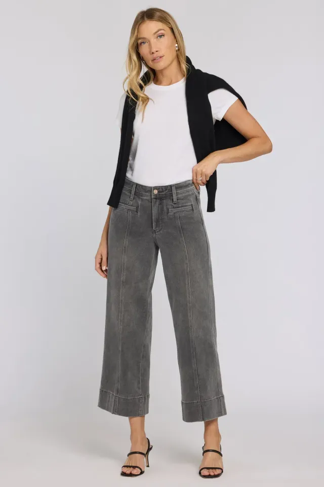 NYDJ Teresa Wide Leg Ankle Jeans Dusty Ash Grau