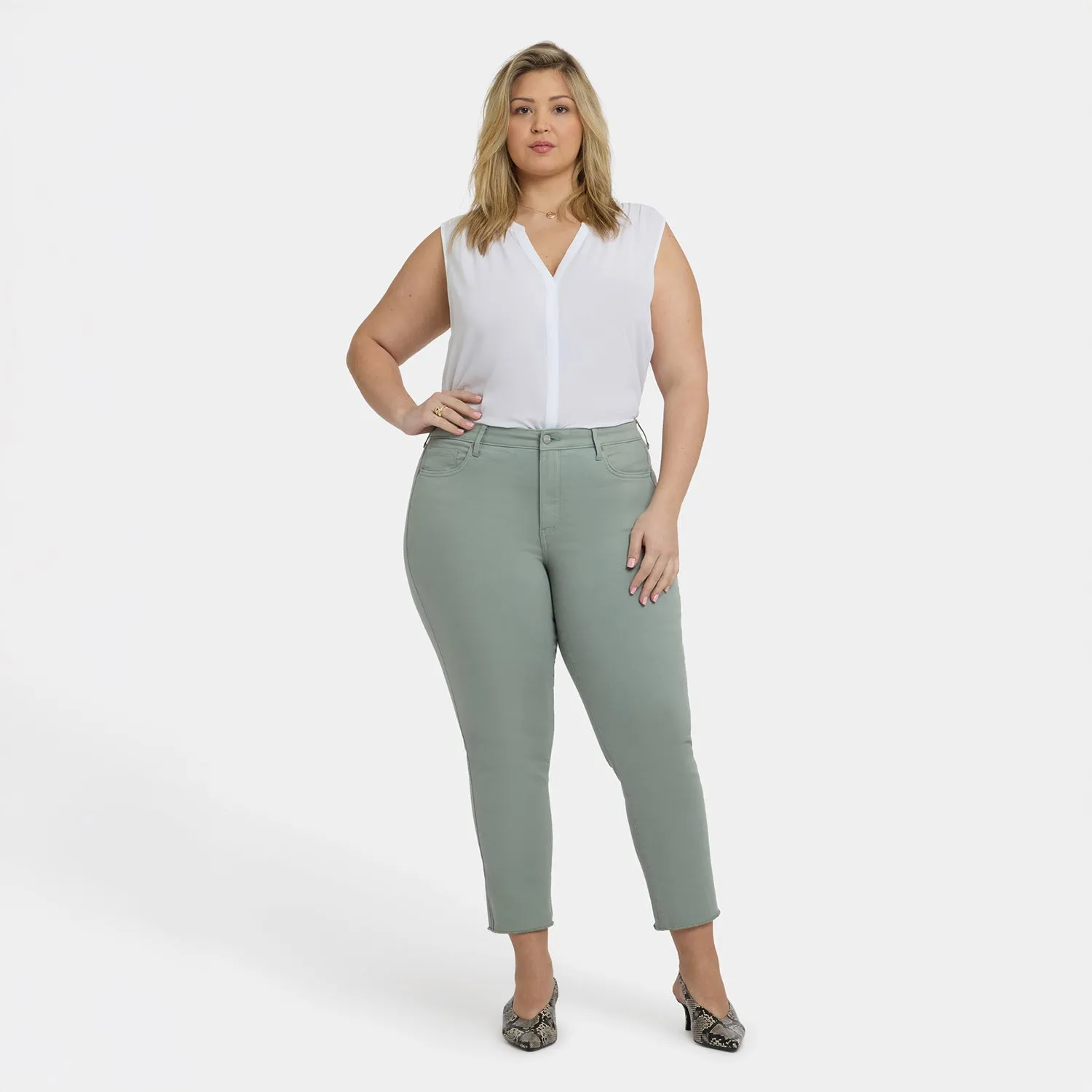 NYDJ Sheri Slim Plus Ankle Jeans Mistletoe Grün