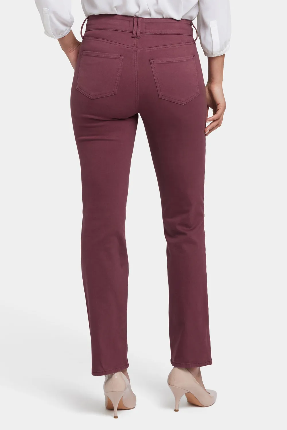 NYDJ Marilyn Straight Jeans Dark Cherry High Rise