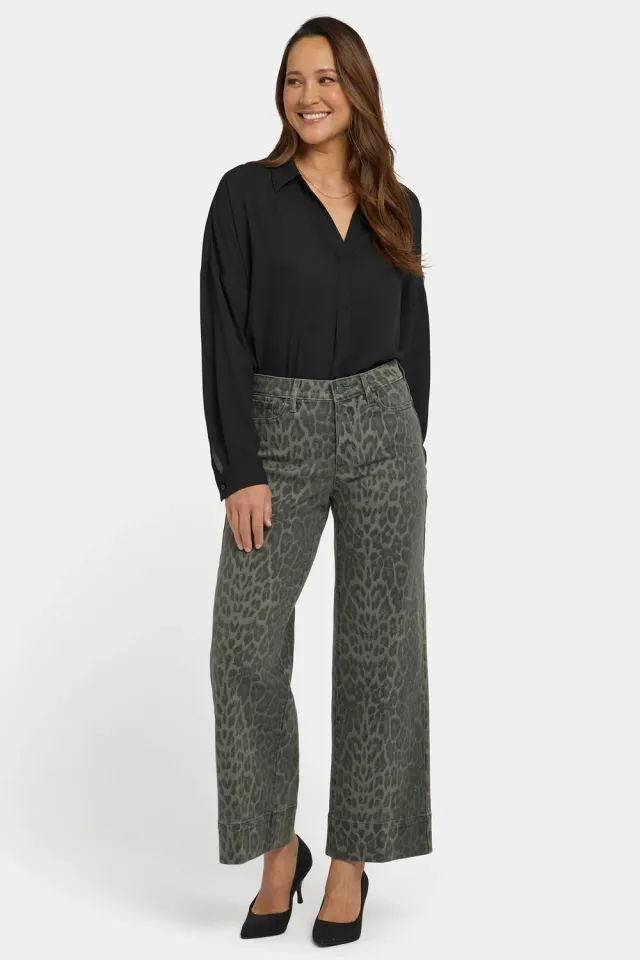 NYDJ Teresa Wide Leg Ankle Jeans Leo Grün