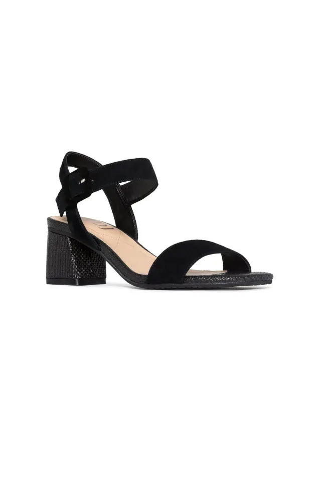 NYDJ Gaiana Sandalen Schwarz Blockabsatz Wildleder