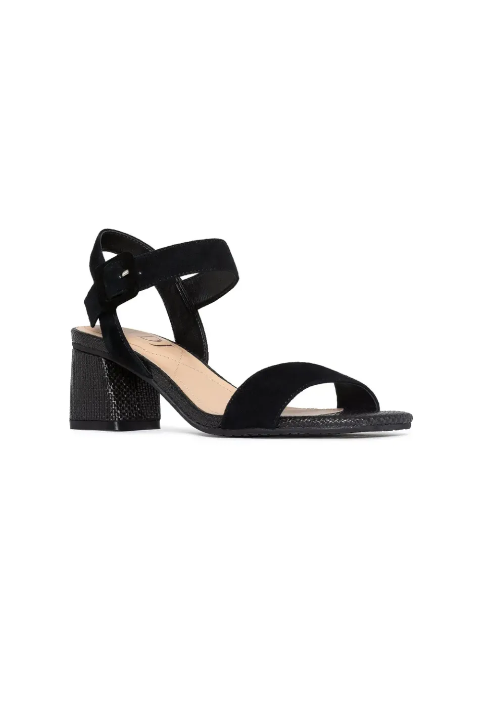 NYDJ Gaiana Sandalen Schwarz Blockabsatz Wildleder