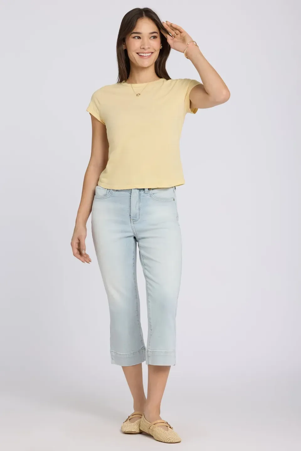 NYDJ Marilyn Straight Crop Jeans Desert Shoreline High-Rise