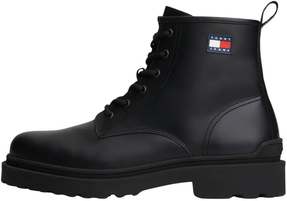 Tommy Jeans Mid Boot Lace Up Rubberized Stiefel 46 EU Leder