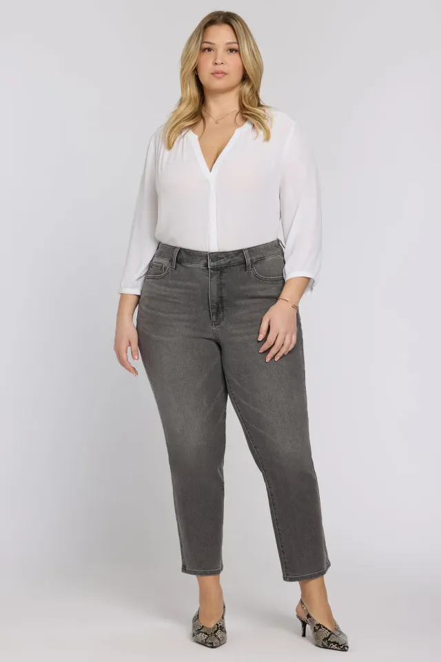 NYDJ Marilyn Straight Ankle Plus Jeans Dusty Ash