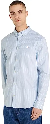 Tommy Jeans Classic Oxford Herrenhemd XS Streifen Blau