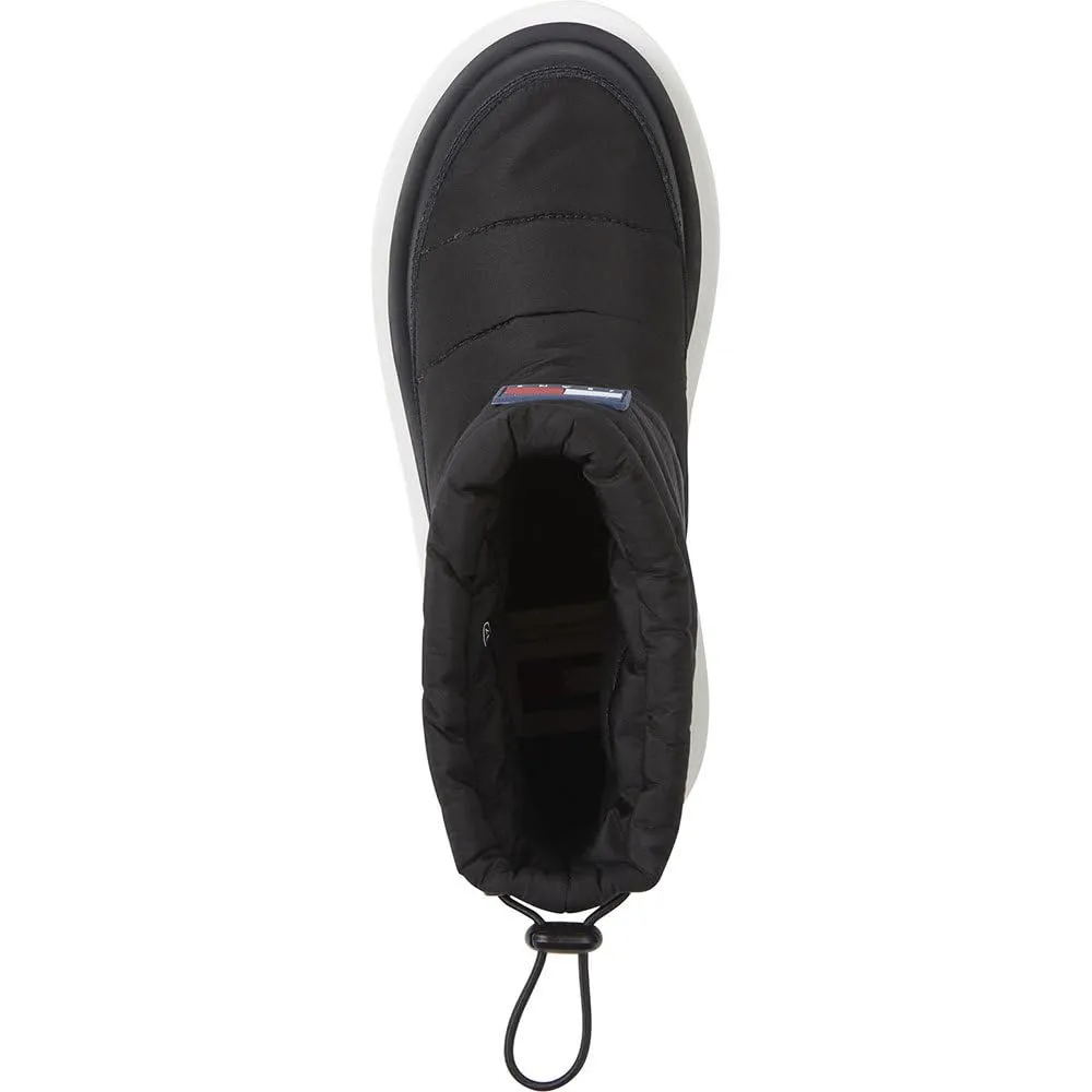 Tommy Jeans Padded Flat Boot Stiefel Schwarz Gefüttert