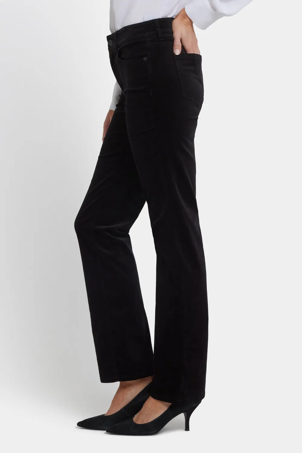 NYDJ Marilyn Straight Hose Schwarz Velveteen