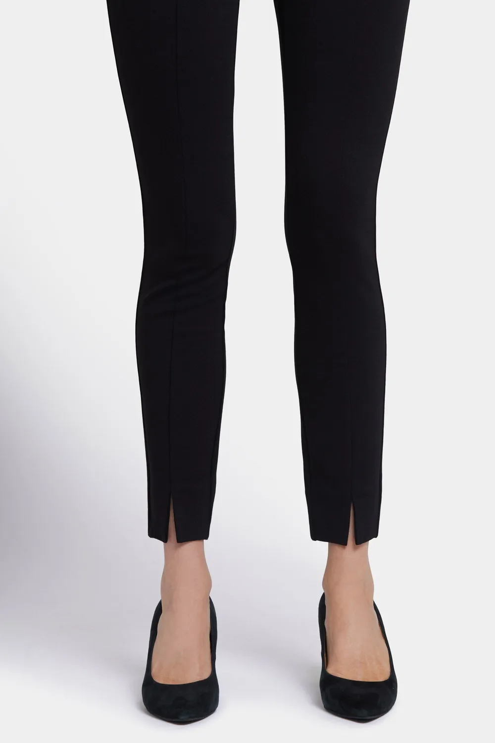 NYDJ Basic Legging Pants Schwarz Ponte-Hose mit Schlitz