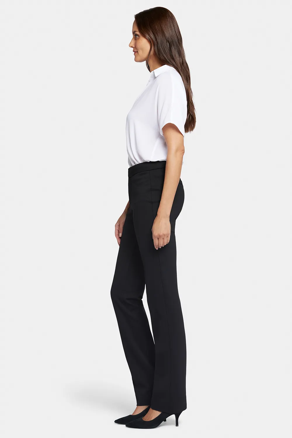 NYDJ Slim Trouser Stoffhose Schwarz Petite schmal