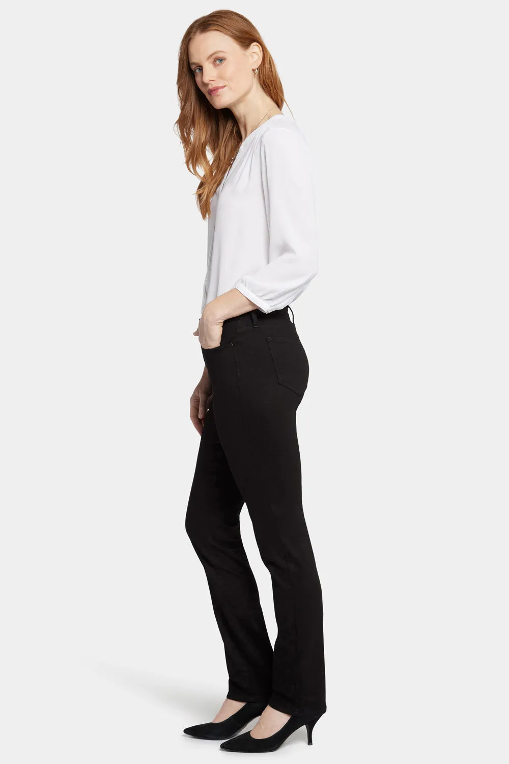 NYDJ Sheri Slim Jeans Black schwarze Slim-Jeans