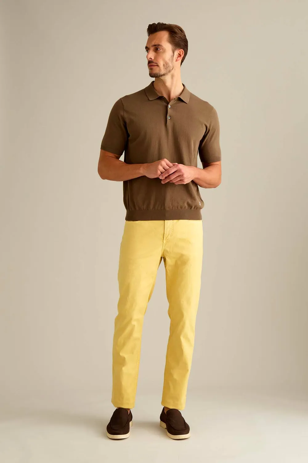 Jeckerson Jordan Slim Fit Herrenhose gelb pigmentgefärbt