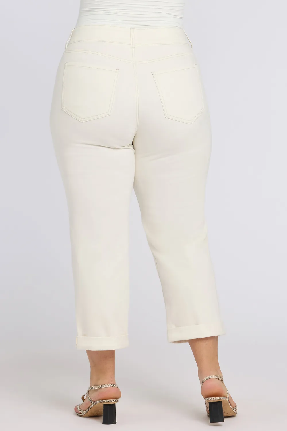 NYDJ Bailey Relaxed Straight Crop Jeans Weiß Plus