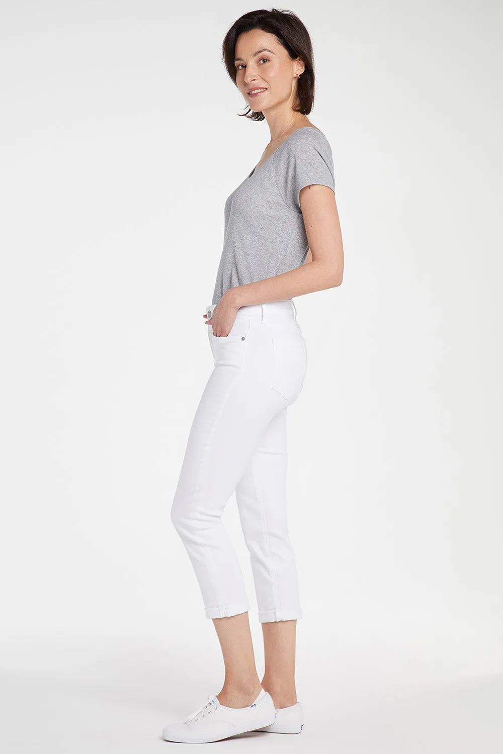 NYDJ Chloe Skinny Capri Jeans Optic White figurformend