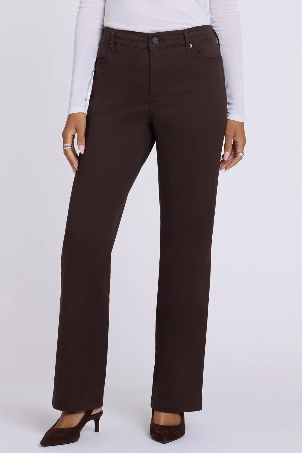 NYDJ Adjustable Marilyn Straight Hose Bitter Chocolate High Waist