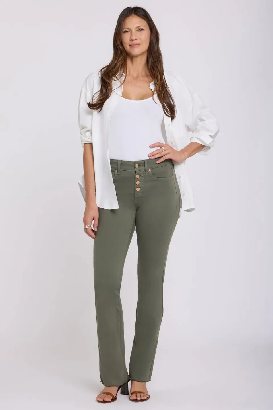 NYDJ Barbara Bootcut Jeans Desert Green Grün formend