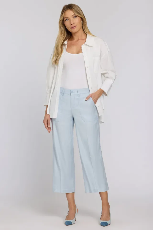 NYDJ Wide Leg Cargo Capri Blue Clover 64 cm