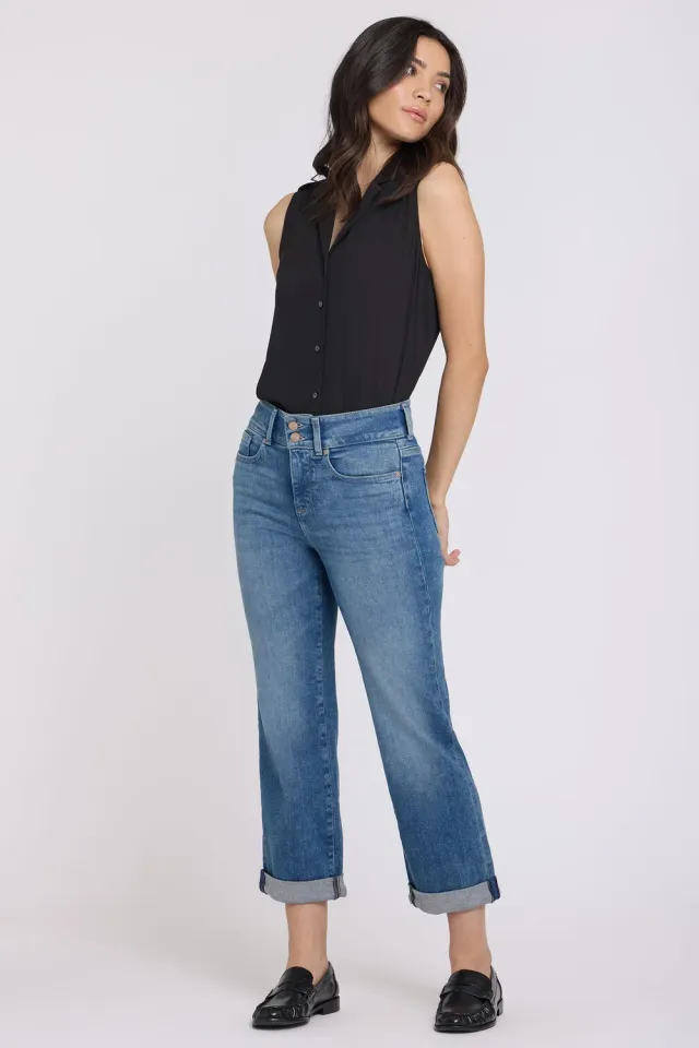 NYDJ Bailey Relaxed Straight Crop Jeans Breezy Palms High Rise