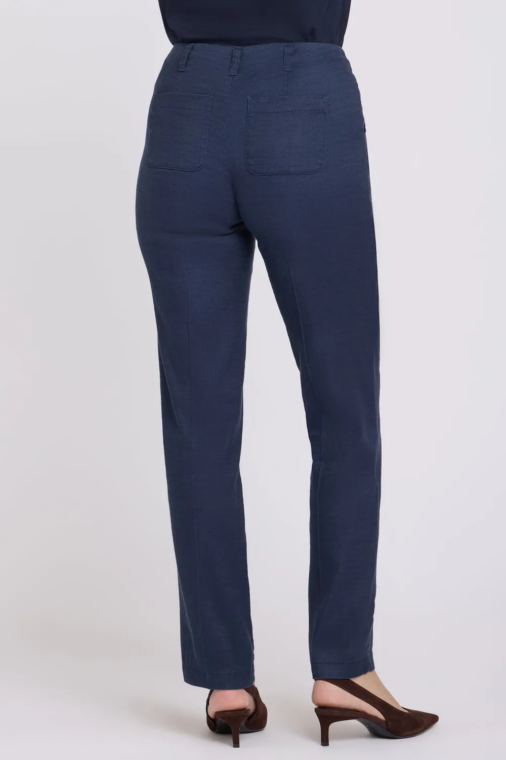 NYDJ Marilyn Straight Pants Oxford Navy Leinen