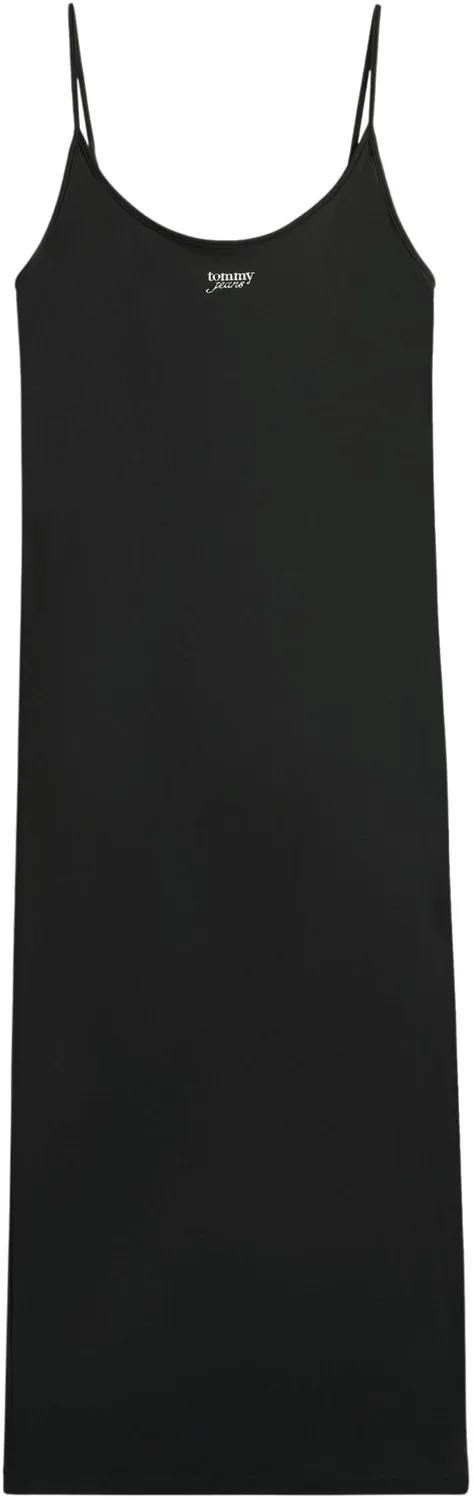 Tommy Jeans Silver Script Midi Kleid M figurbetont Midi