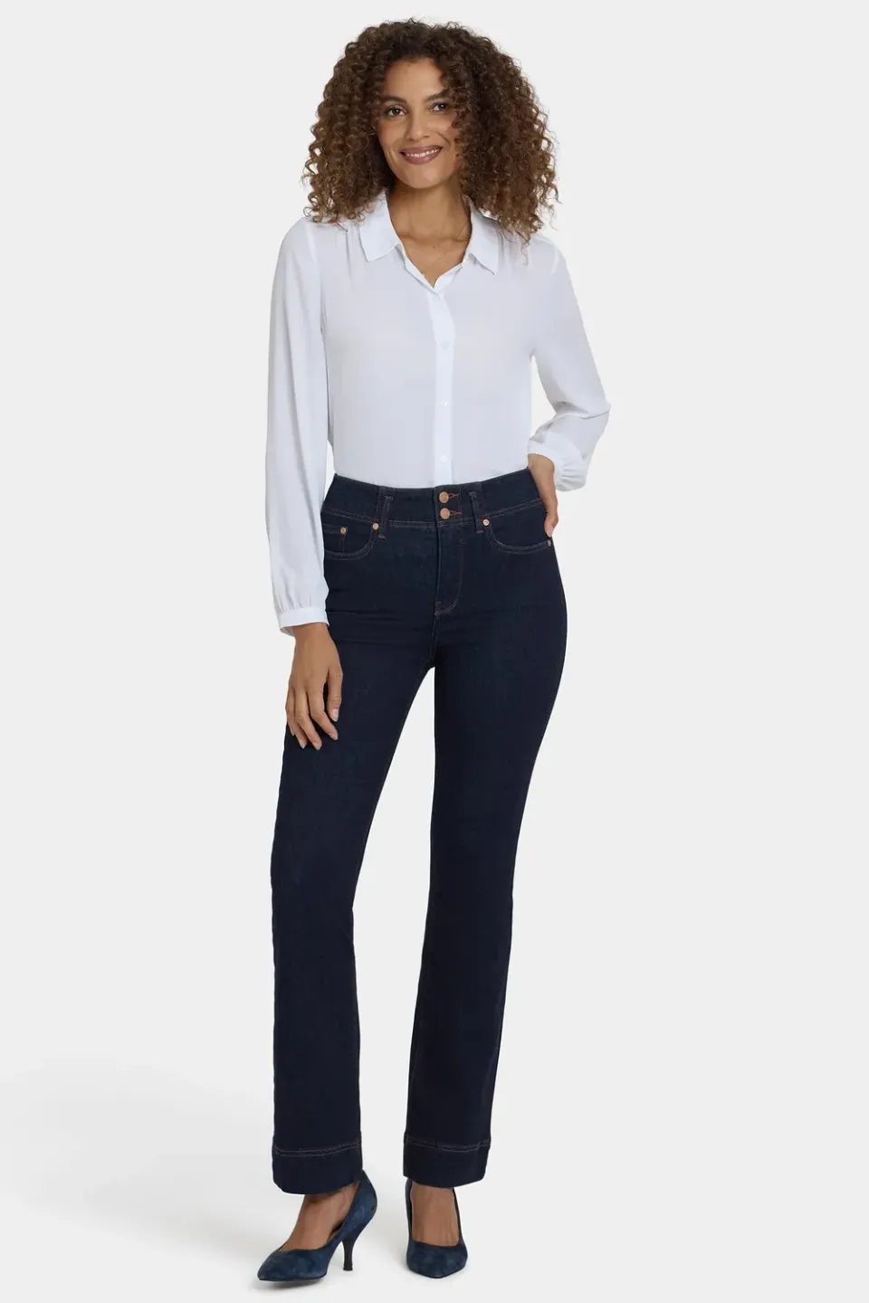 NYDJ Barbara Bootcut Jeans Magical Petite dunkelblau