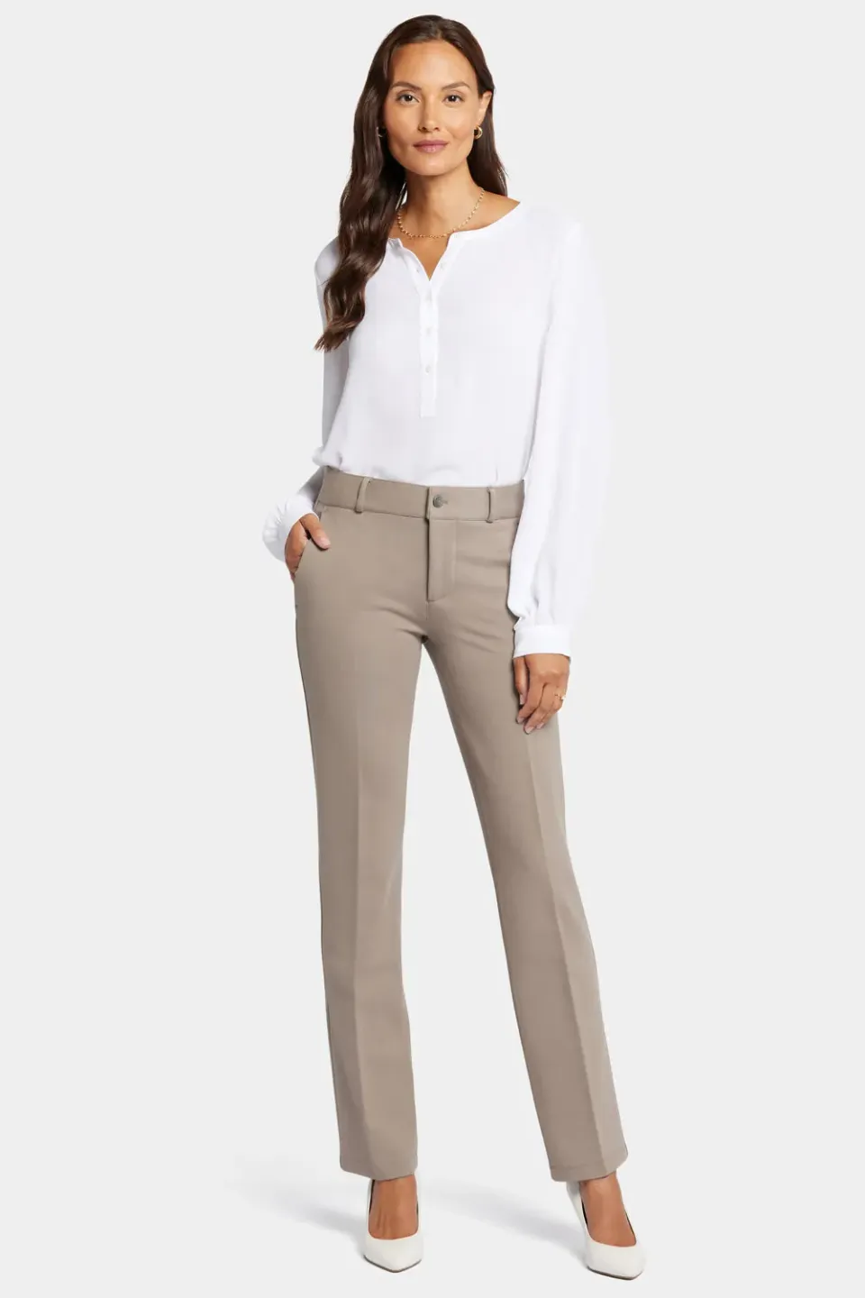 NYDJ Classic Trouser Hose Saddlewood beige Ponte