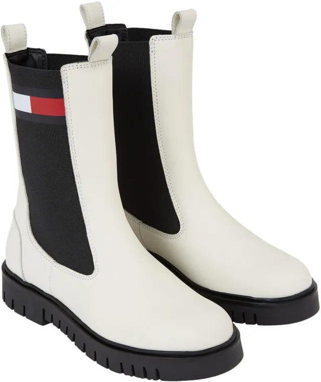 Tommy Jeans Mid Boot Stiefel Damen Leder Creme 37