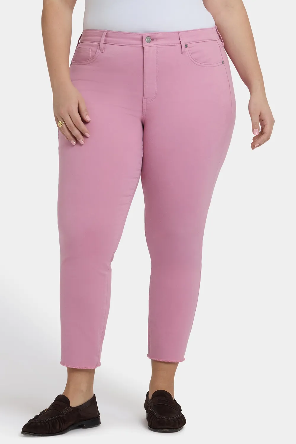 NYDJ Sheri Slim Plus-Size Ankle-Jeans Ballet Fransensaum