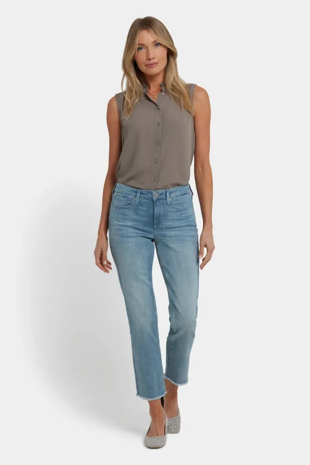 NYDJ Sheri Slim Ankle Jeans Light Paradise Fransensaum