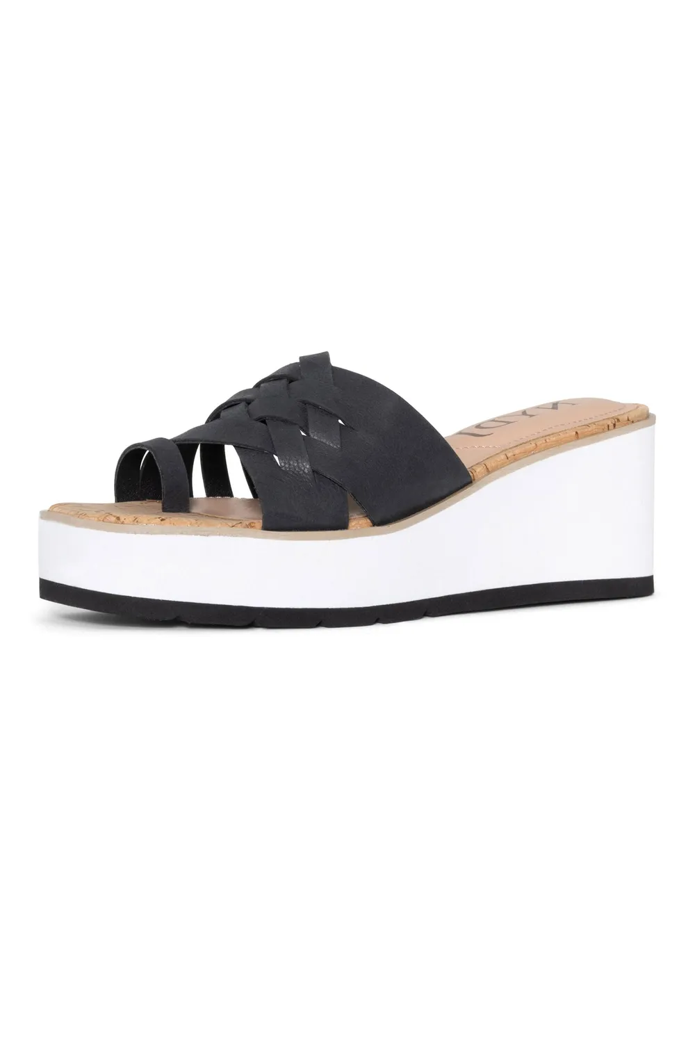 NYDJ Reesie Wedge Sandalen Schwarz Leder