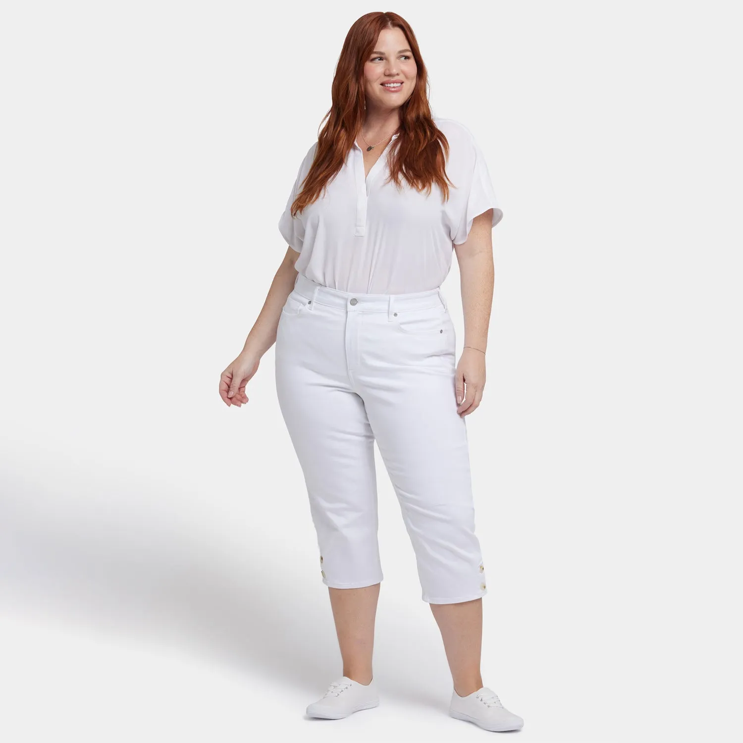 NYDJ Marilyn Straight Crop Jeans Plus Optic White