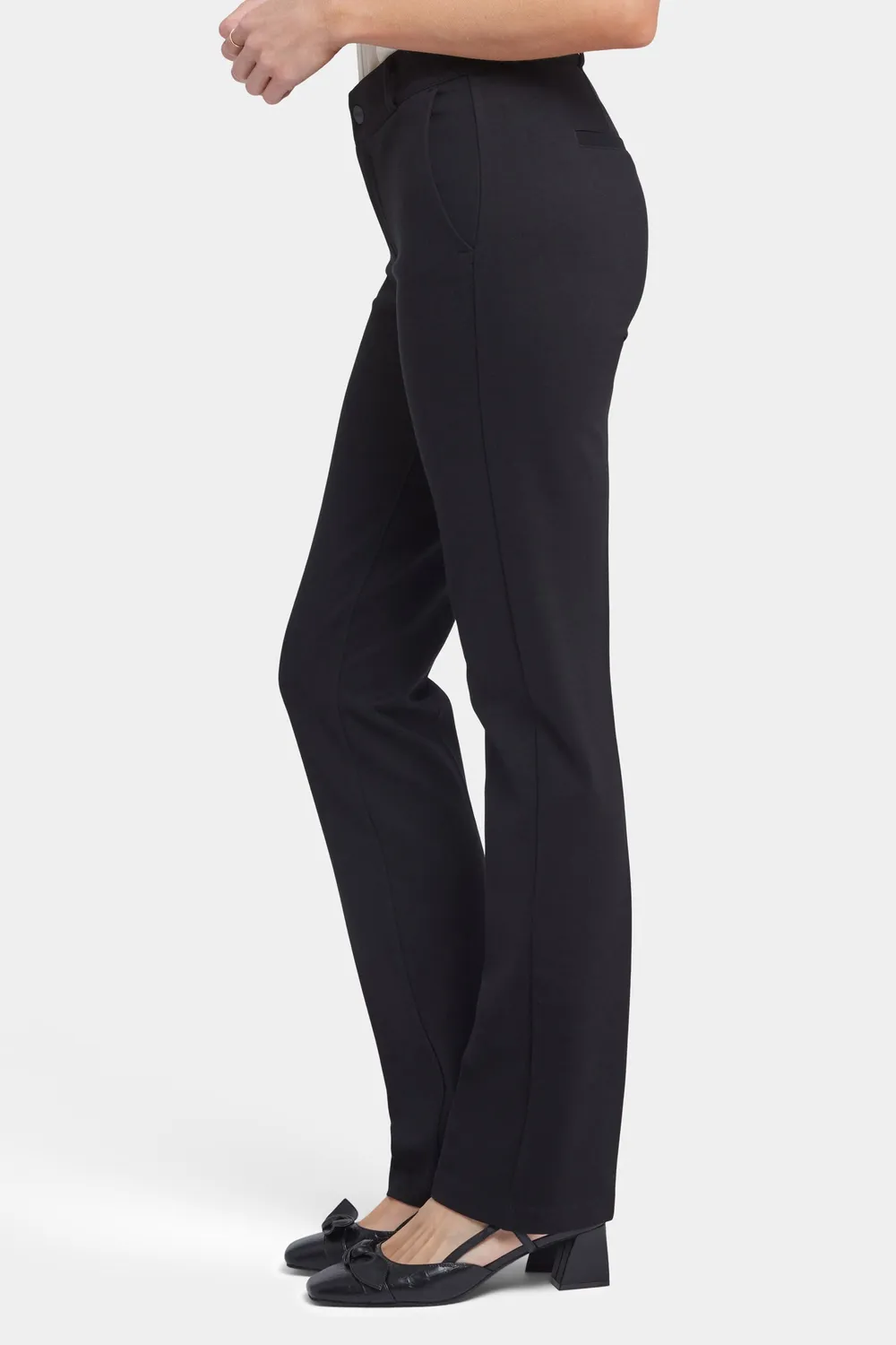 NYDJ Classic Trouser Stoffhose Schwarz Bügelfalte