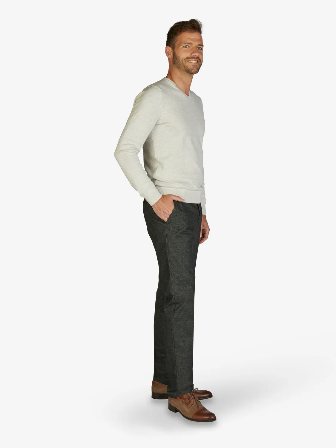 Club of Comfort Garvey 7631 Chino dunkelgrau melange Woll-Optik