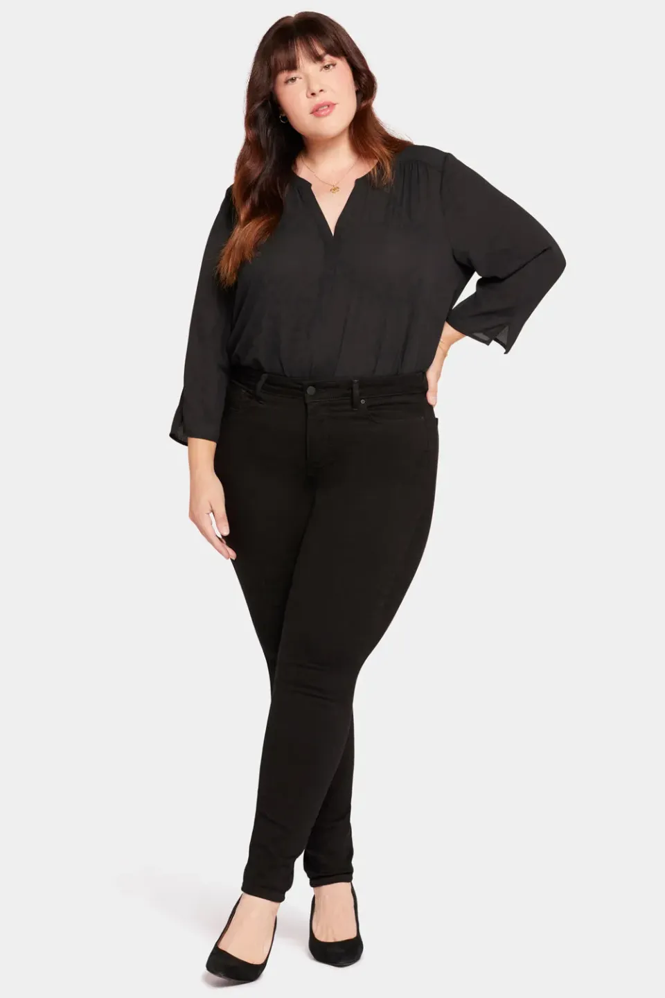 NYDJ Ami Skinny Jeans Plus Size Schwarz formend