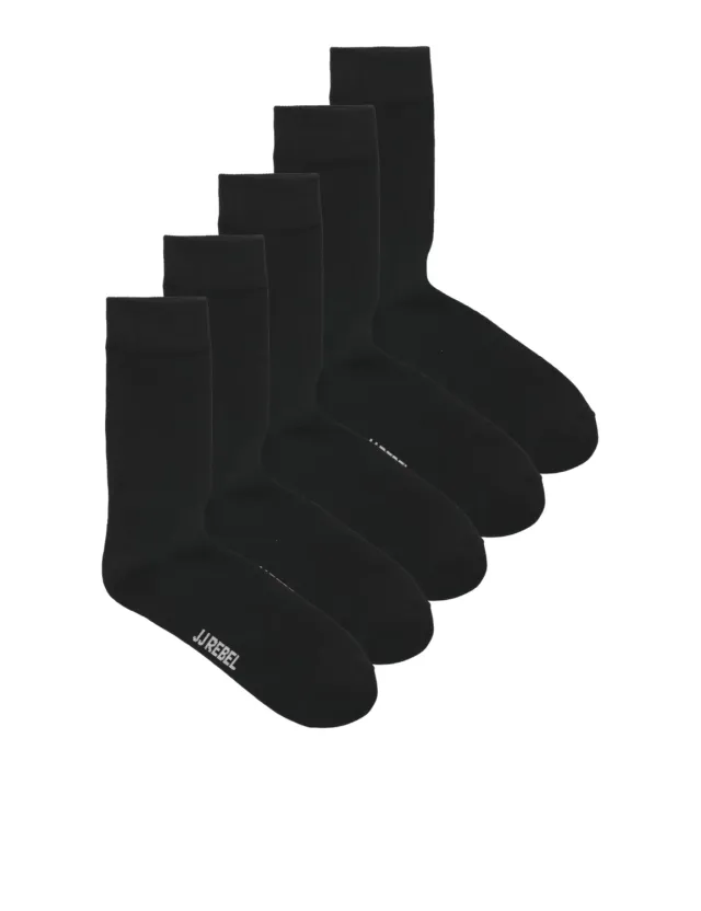 JJ Rebel Socken Herren schwarz 5er Pack Baumwolle