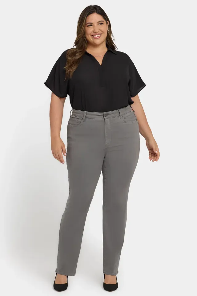 NYDJ Marilyn Straight Jeans Plus Lunar Stone high rise