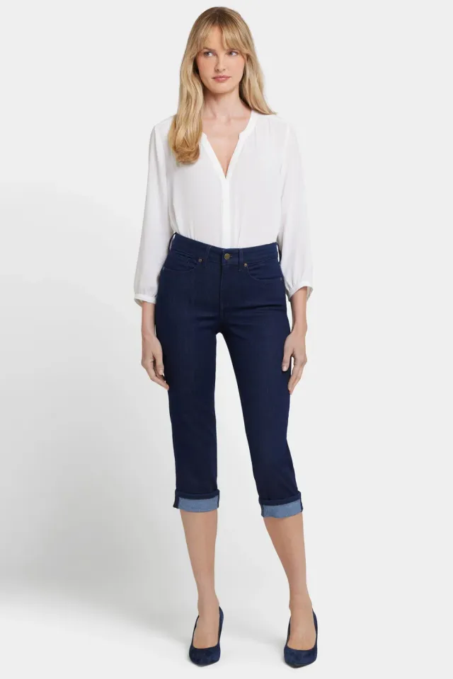 NYDJ Marilyn Straight Crop Jeans Rinse mit Umschlag